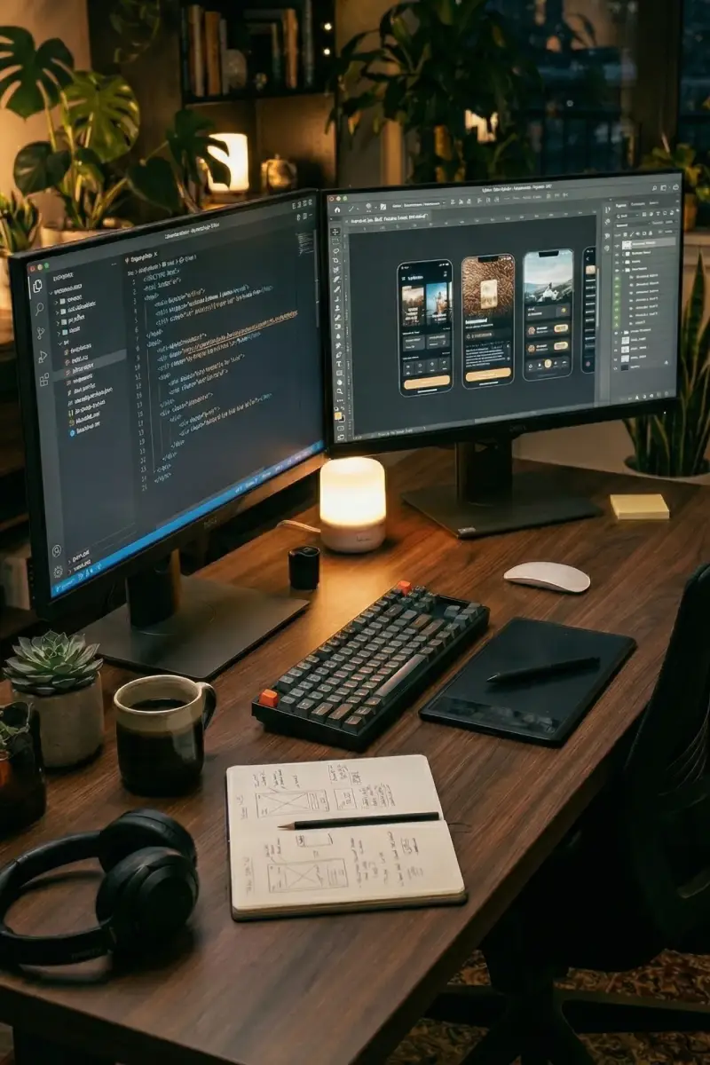 Código de programación en pantalla